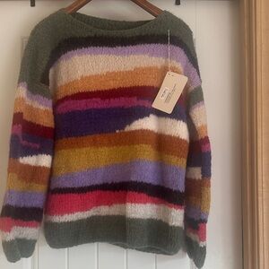 Colorful Striped Women's Alpaca sweater